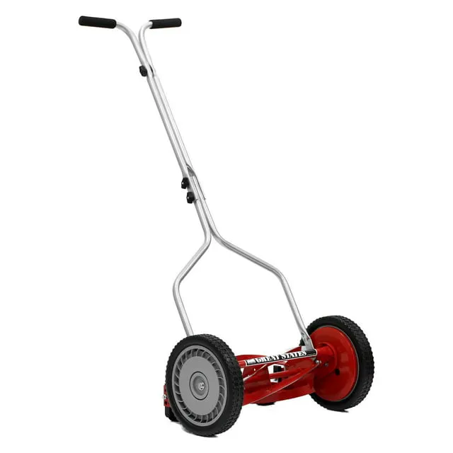 Great States 304-14 14-Inch 5-Blade Push Reel Lawn Mower, Red