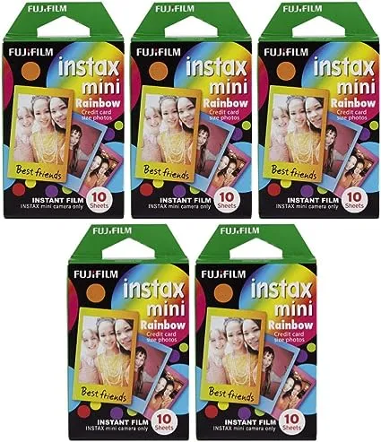 FUJIFILM Instax Mini Instant Rainbow Film (50 Sheets)