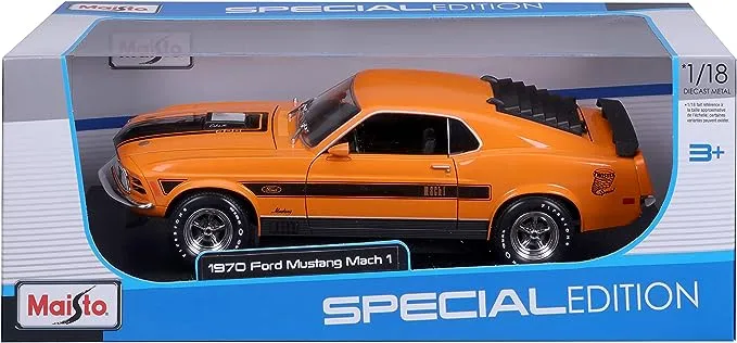 Maisto Special Edition 1:18  1970 Ford Mustang Mach 1 - Orange | Boxed