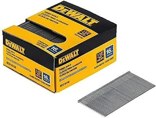 DEWALT Finish Nails, 1-1/2-Inch, 16GA, 2000-Pack (DCS16150), Glossy Exclusive Paper