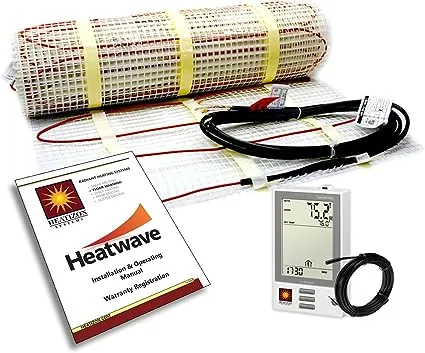 50 Sqft Electric Floor Heating System with Required GFCI Programmable Thermostat 120V