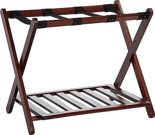 Casual Home Walnut Wood Luggage Rack