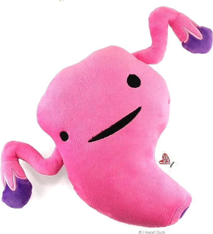 I Heart Guts Uterus Plush - Get a Womb - Soft & Cuddly Plush Uterus Pillow, Educational Stuffed Animals for Gynecology Residents, Obstetricians, Med Students, Endometriosis Gifts