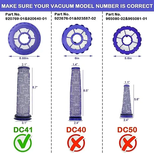 Lemige 2 Pack Post Filters & 2 Pack Pre Filters Replacement for Dyson DC41 DC65 DC66 UP13 UP20 UP30 Animal, Multi Floor and Ball Vacuum Ball Animal 2 Ball Animal 3, Compare to Part 920769-01&920640-01