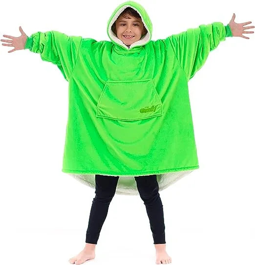 THE COMFY JR | The Original Oversized Microfiber & Sherpa Wearable Blanket for Kids, Seen On Shark Tank, One Size Fits All (Galaxy)