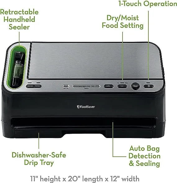 FoodSaver V4440 2-in-1 Automatic Vacuum Sealing System and This bundle includes a FoodSaver V4440 2-in-1 Automatic Vacuum Sealing System and Quart-Sized Bags, 44-Pack Bundle