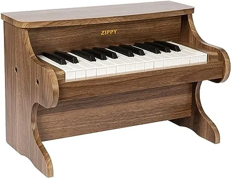 ZIPPY Kids Piano Keyboard, 25 Keys Digital Piano for Kids, Mini Music Educational Instrument Toy, Wood Piano for Toddlers Girls Boys, Oak