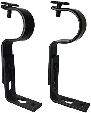 small black metal curtain brackets