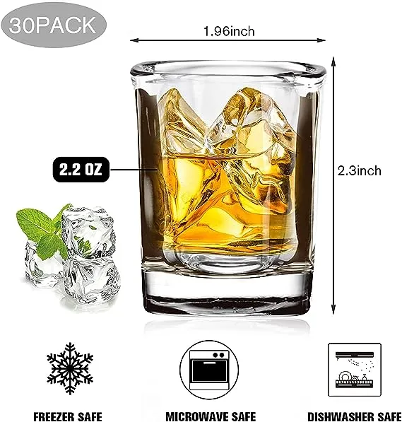 Vivimee 30 Pack Heavy Base Shot Glasses