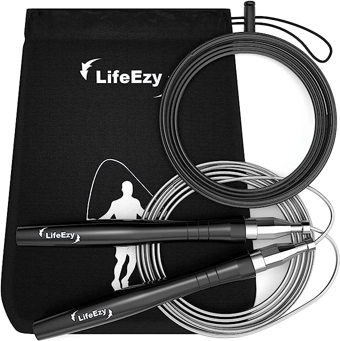 Jump Rope, High Speed Weighted Jump Rope - Premium Quality Tangle-Free - Self-Locking Screw-Free Design - Jump Ropes for Fitness - Skipping Rope for Workout Fitness, Crossfit & Home Exercises