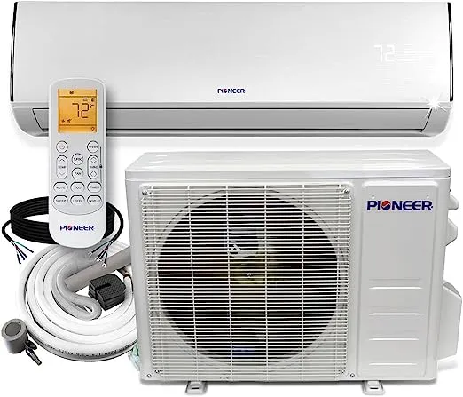 Pioneer Diamante Series 9,000 BTU 19 SEER 230V Ductless Mini-Split Air Conditioner Heat Pump Full Set with 16 ft. Kit