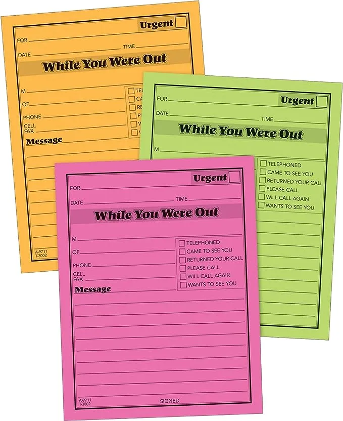 Adams While You Were Out Message Pads 4.25 x 5.5