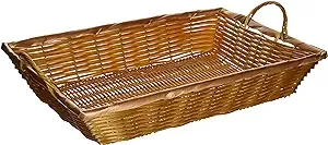 Winco PWBN-16B 16-Inch by 11-Inch by 3-Inch Rectangular Woven Basket with Handles,Medium