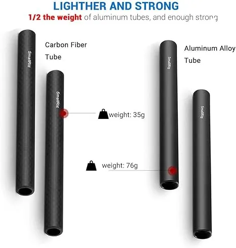 SmallRig 15mm Carbon Fiber Rods (6 Inch) for 15mm Rail Support System- 1872