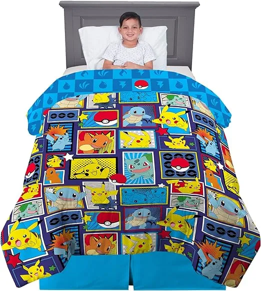 Franco Kids Bedding Soft Microfiber Comforter, Twin, Pokemon