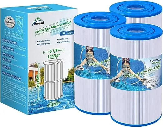 TOREAD Watkins 31489 Replacement Filter, Compatible Pleatco PWK30, Unicel C-6430, Filbur FC-3915, P/N0969601, 71825, 73178, 73250, 30 sq. ft. Hot Spring Spa Filter (3)