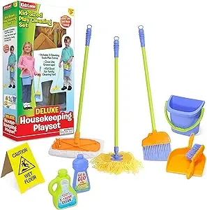 Kidzlane Kids Cleaning Set for Toddlers | Kids Broom Set for Kids for Play | Mop and Cleaning Toys Set | Kids broom and mop set for toddlers | Cleaning Toys for Kids Ages 4-8 and Older