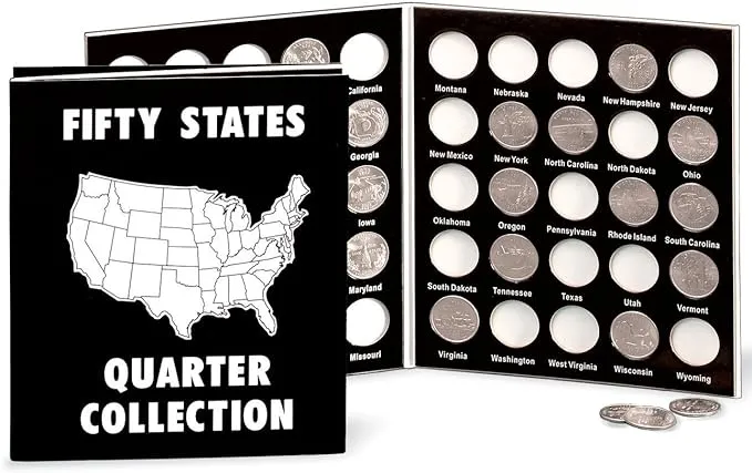 Fox Valley Traders Commemorative State Quarters Album, Black White Collection Folder