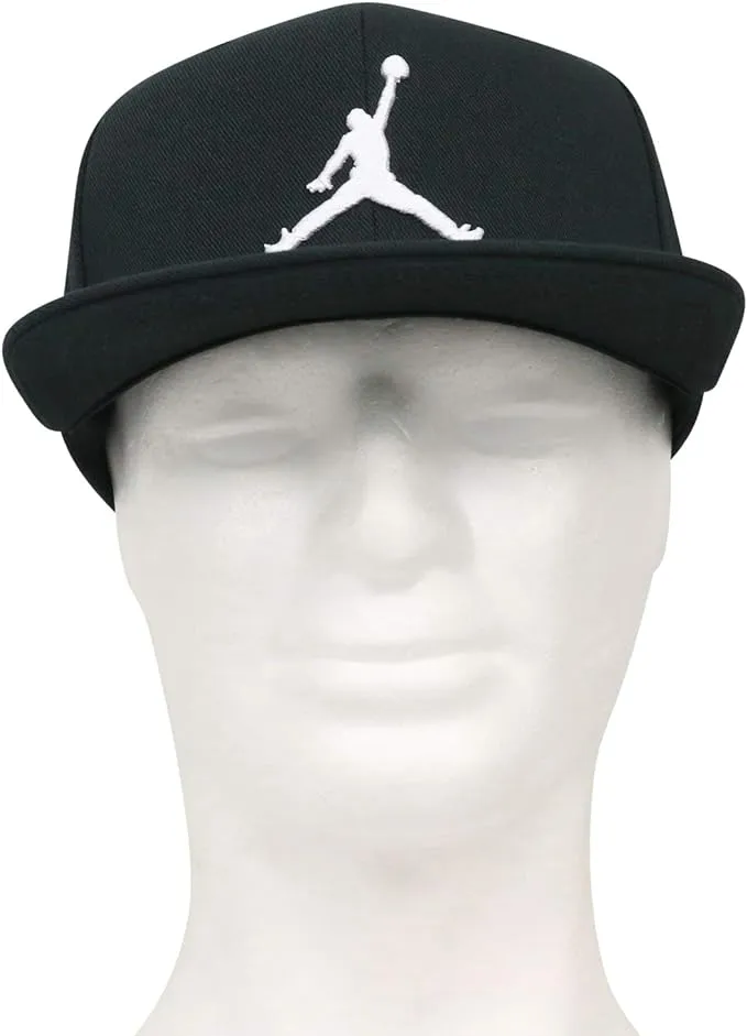 Jordan Jumpman Men's Pro Logo Snapback Adjustable Hat - Black/White - One Size