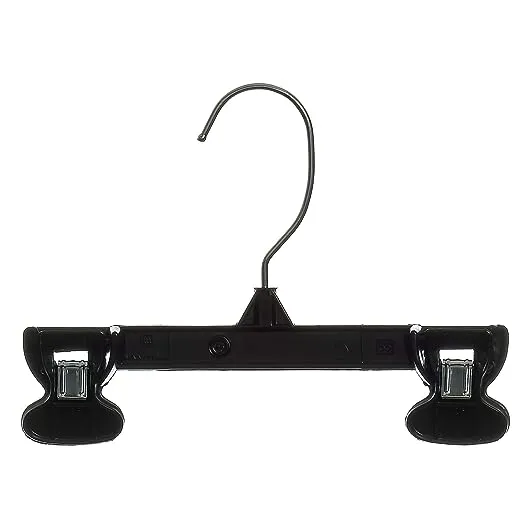 Mainetti 6008 Black Plastic Children's Hangers - 100 Pack with Rotating Metal Hook and Sturdy Plastic, Great for Pants/Skirts/Slacks/Bottoms, 8-Inch, (B07VHJRVYH)