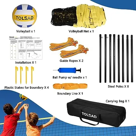 TOLEAD Portable Volleyball Net, Outdoor Volleyball Set with Height Adjustable...