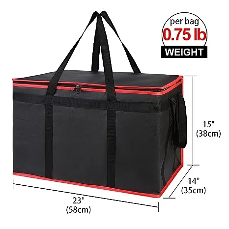 2 Pack Insulated Food Delivery Bag XXX-Large Hot &amp; Cold Grocery Tote Insulation 