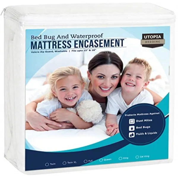 Utopia Bedding Waterproof Zippered Mattress Encasement - Bed Bug Proof Mattress Cover - Queen