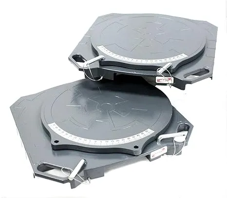 One Pair Aluminum Turntable Wheel Alignment 360° Rotating Turn Plate Table 4 Ton