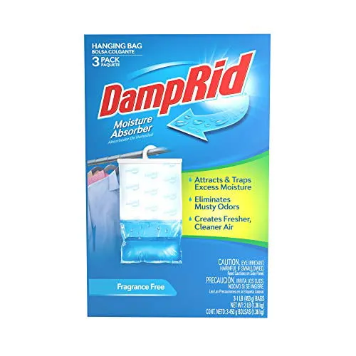 DampRid Hanging Bag-3pk Moisture Absorber, 3 Pack (16 oz. ea.), Blue