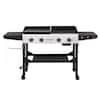 Royal Gourmet GD403 4-Burner Propane Gas Grill and Griddle Combo with Folding Legs, 48,000 BTUs, Portable Griddle Grill Combo for Outdoor Cooking While Camping or Tailgating, Black & Silver