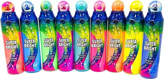 Super Bright Fluorescent 4oz Bingo Daubers- Set of 9 Daubers- One Of Each Color