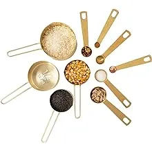 Gold Measuring Cups & Measuring Spoons 10-Piece Set (4 Cups; 6 Spoons)