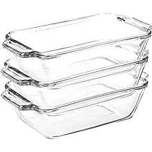 Anchor Hocking 1.5-Quart Oven Basics Loaf Dish, Set of 3, Clear