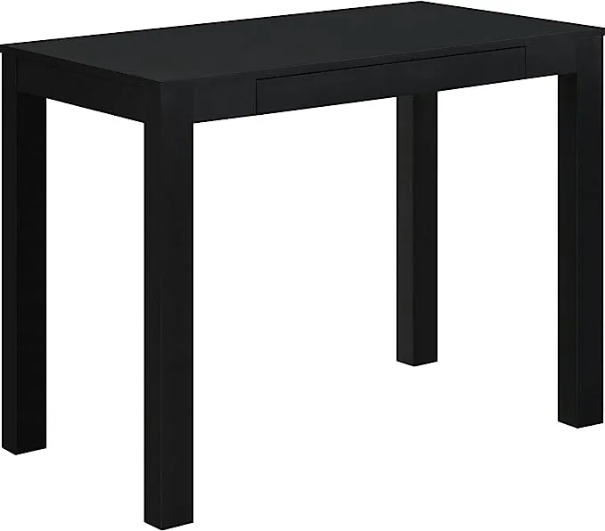 Ameriwood Home Parsons Desk with Drawer, Black , 19.7D x 39W x 30H in