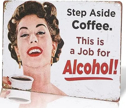 dingleiever- Step Aside Coffee Vintage Retro Tin Sign Funny Humour 50's Girls Metal Poster