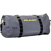 Plano Z-Series Roll-Top Waterproof Duffel with Backpack Straps, Gray with Yellow Accents, 500D PVC Fabric Fishing Dry Bag, Soft Fishing Duffel Bag Storage