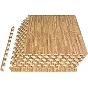 ProsourceFit Wood Grain Puzzle Mat