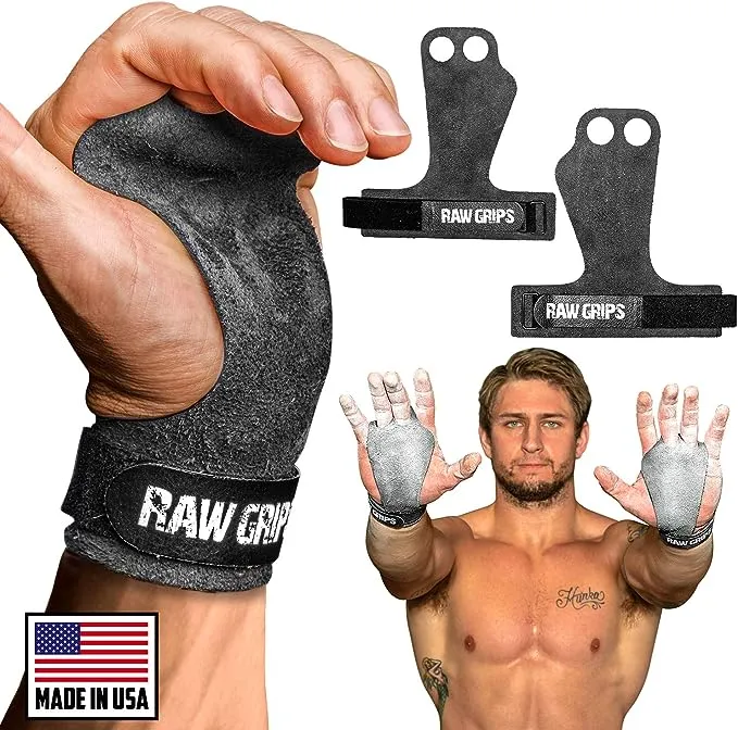 Raw Grips 3.0, Premium Leather Crossfit Gymnastic Grips, XL