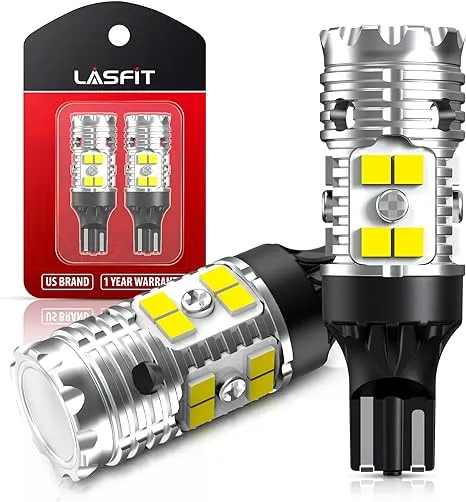 LASFIT 921 912 T15 W16W LED Bulbs for Reverse Back Up Light Bulbs Canbus Error Free, White