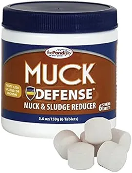 The Pond Guy Muck Defense, Natural Water Garden Muck Treatment, Living Beneficial Bacteria & Enzyme Sludge Remover, Safe Sludge Digester & Odor Control, Fish, Bird & Pet Safe, Easy Dosing, 6 Tablets