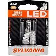 SYLVANIA ZEVO 194 T10 W5W Amber LED Bulb, (Contains 2 bulbs)