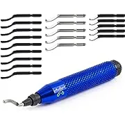 BroadBasic - Deburring Tool Kit with 20 High-Speed-Steel Blades | Edge Burr Remove for Metal, PVC Plumbing Pipe, 3D Printing, Plastic, Copper, Resin