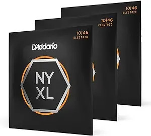 D'Addario Guitar Strings - NYXL Electric Guitar Strings - NYXL1046-3P - Unrivaled Strength, Tuning Stability, Enhanced Mid-Range - For 6 String Guitars - Made in the USA - 10-46 Regular Light, 3-Pack