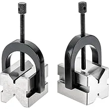 PREMIUM QUALITY STEEL V BLOCK 50 X 40 X 40mm WITH SET OF 2 Clamp HARDENED GROUND