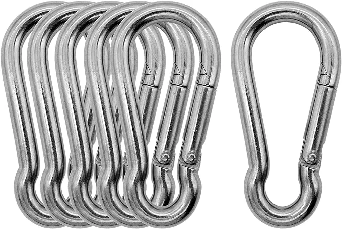 Marine Grade 316 Stainless Steel Carabiners Heavy Duty, Durable & Rust-Free Clips for Gym, Swing, Dog Leashes, Hammocks, Keychains, and More