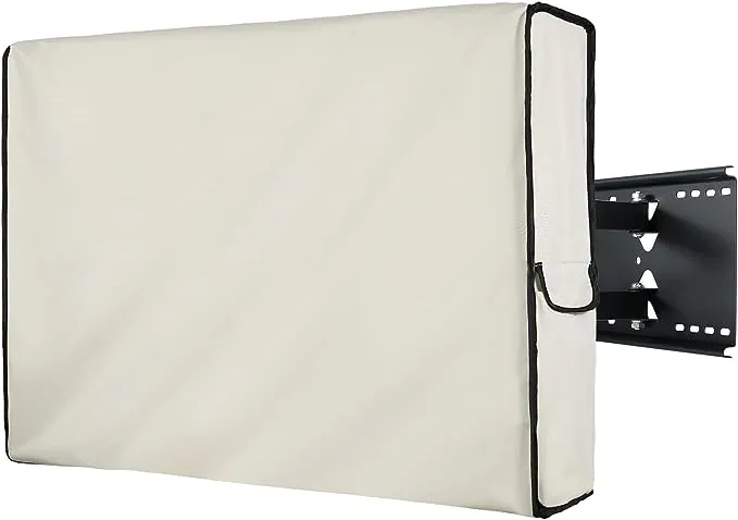 Porch Shield 40-43 inches Outdoor TV Cover Universal Weatherproof Protector for LCD LED Plasma Flat TV Screen Compatible with Wall Mounts and Stands Beige