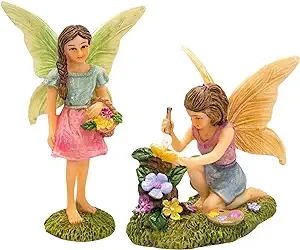 PRETMANNS Fairy Garden Fairies - Miniature Accessories - 2 Garden Fairies - Fairy ...