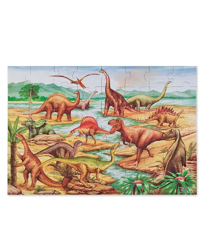 Melissa & Doug Dinosaurs Floor Puzzle - 48 Pieces (2 Feet x 3 Feet Assembled) - FSC Certified