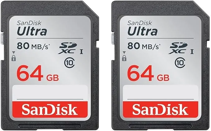 SanDisk Ultra 64GB 2‑pack SDXC UHS-I Class 10 Memory Card