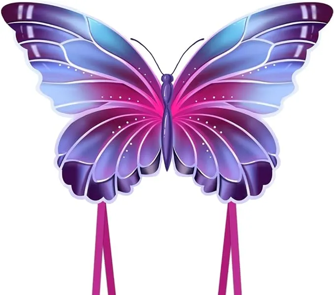 Butterfly Kite for Kids & Adults, Easy to Fly Gorgeous Kite with Long Tail Includes Kite String and Bag